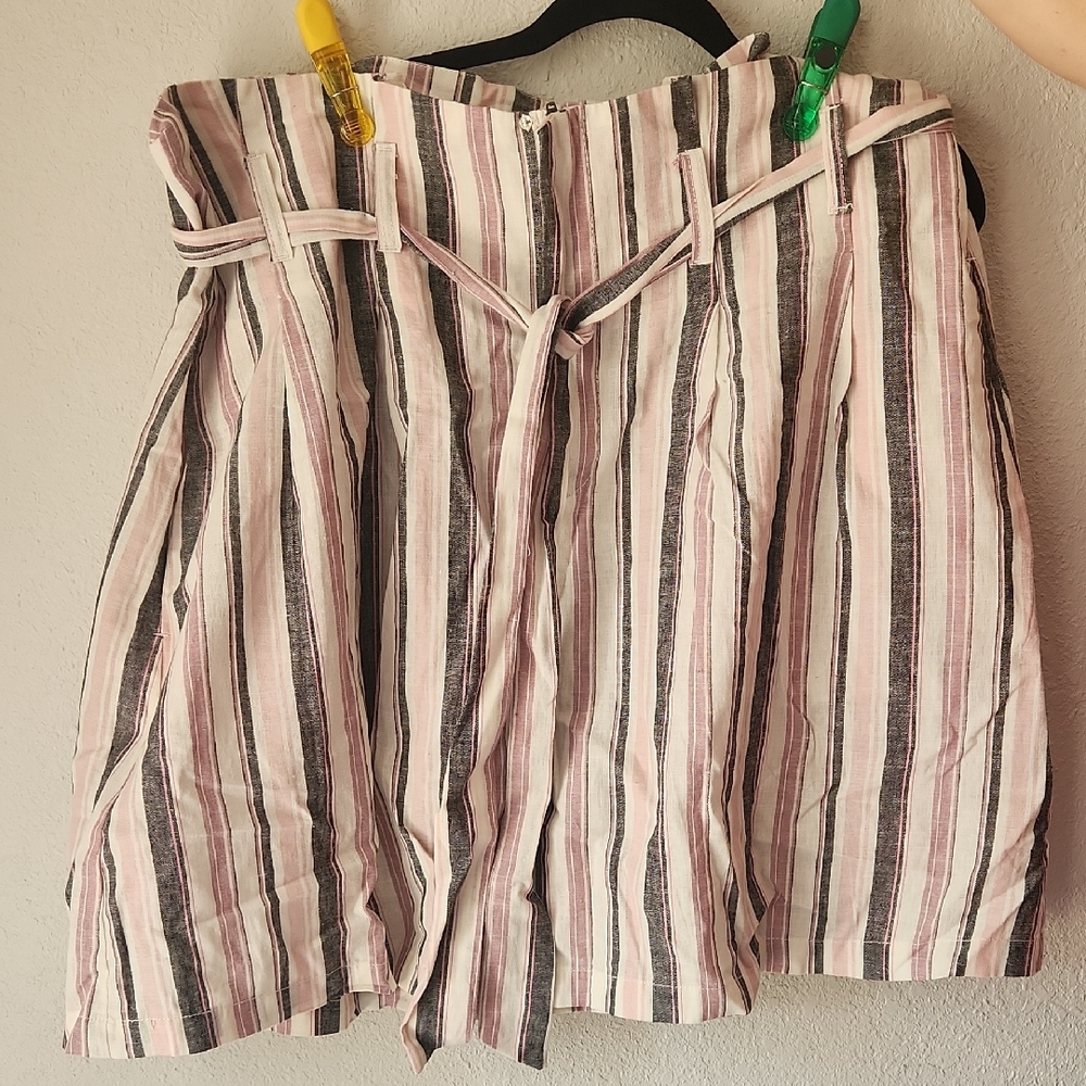 RACHEL Rachel Roy Pink and Black Striped Shorts